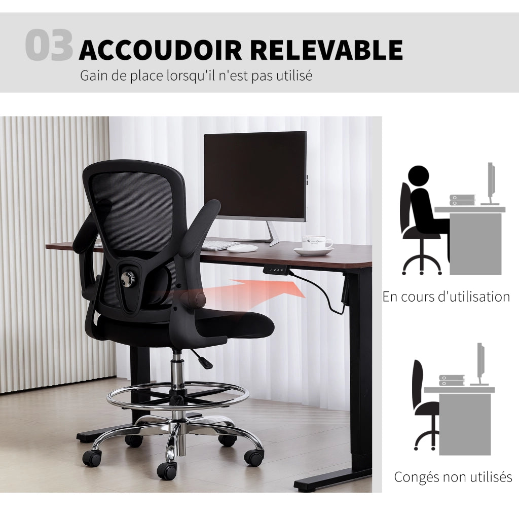 Sedia da ufficio ergonomica ¨C Minimal ¨C nero, supporto lombare 4D, braccioli regolabili, 60x60x108-132 cm