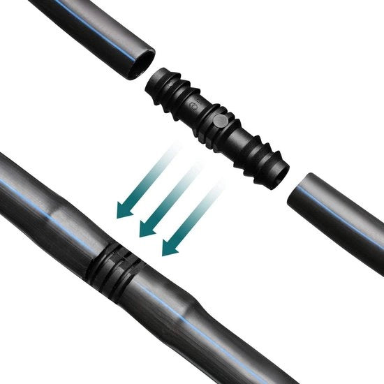 Sistemi di Irrigazione - Connettori di Tubo a Gocce - Nutrizione Idrica per Piante - Connettori in Plastica Robusta - Tubo di 16 mm - Nero