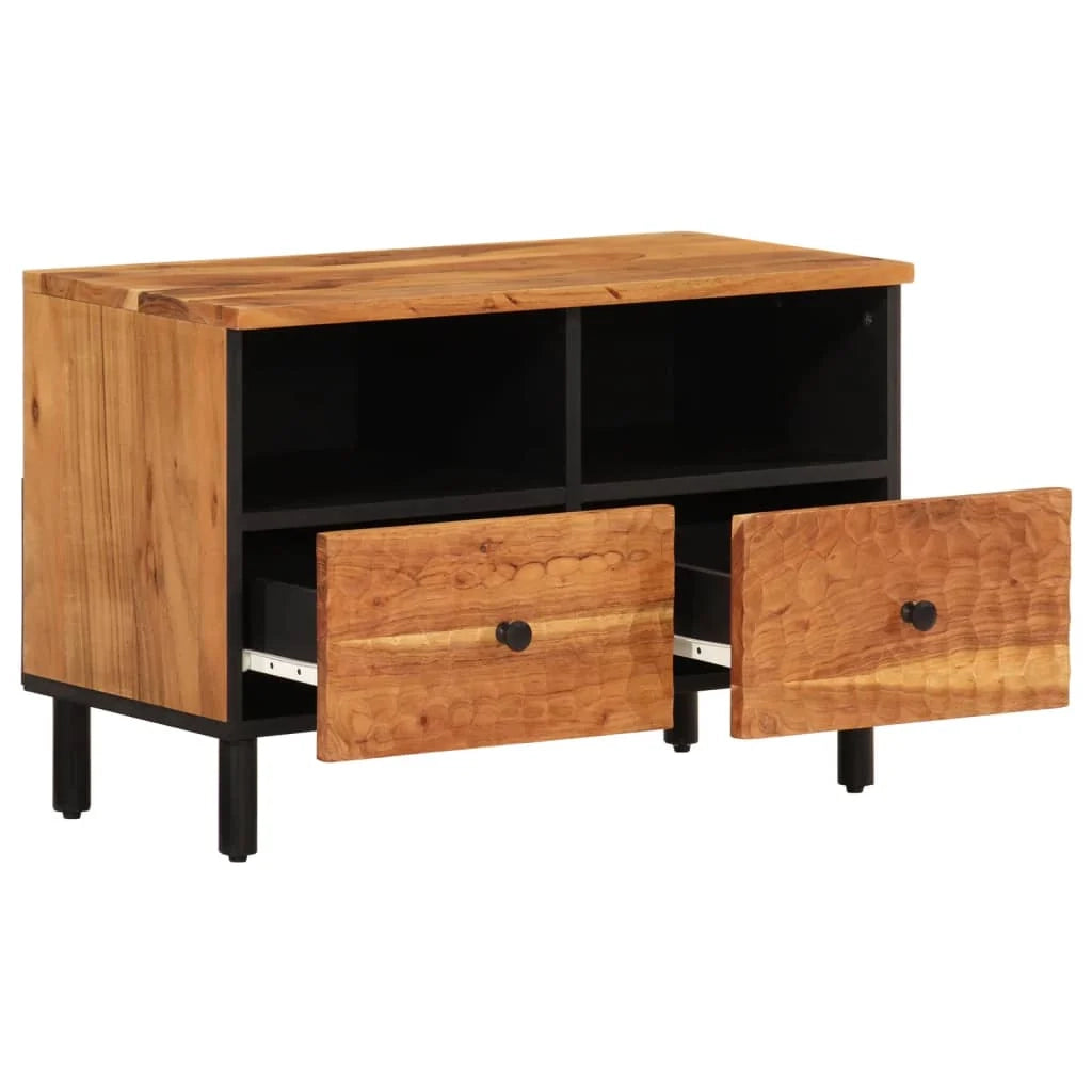 Mobile TV multimediale scaffale TV credenza mobile TV sala da pranzo soggiorno camera da letto 70 x 33 x 46 cm legno massello di acacia marrone 02_0026179