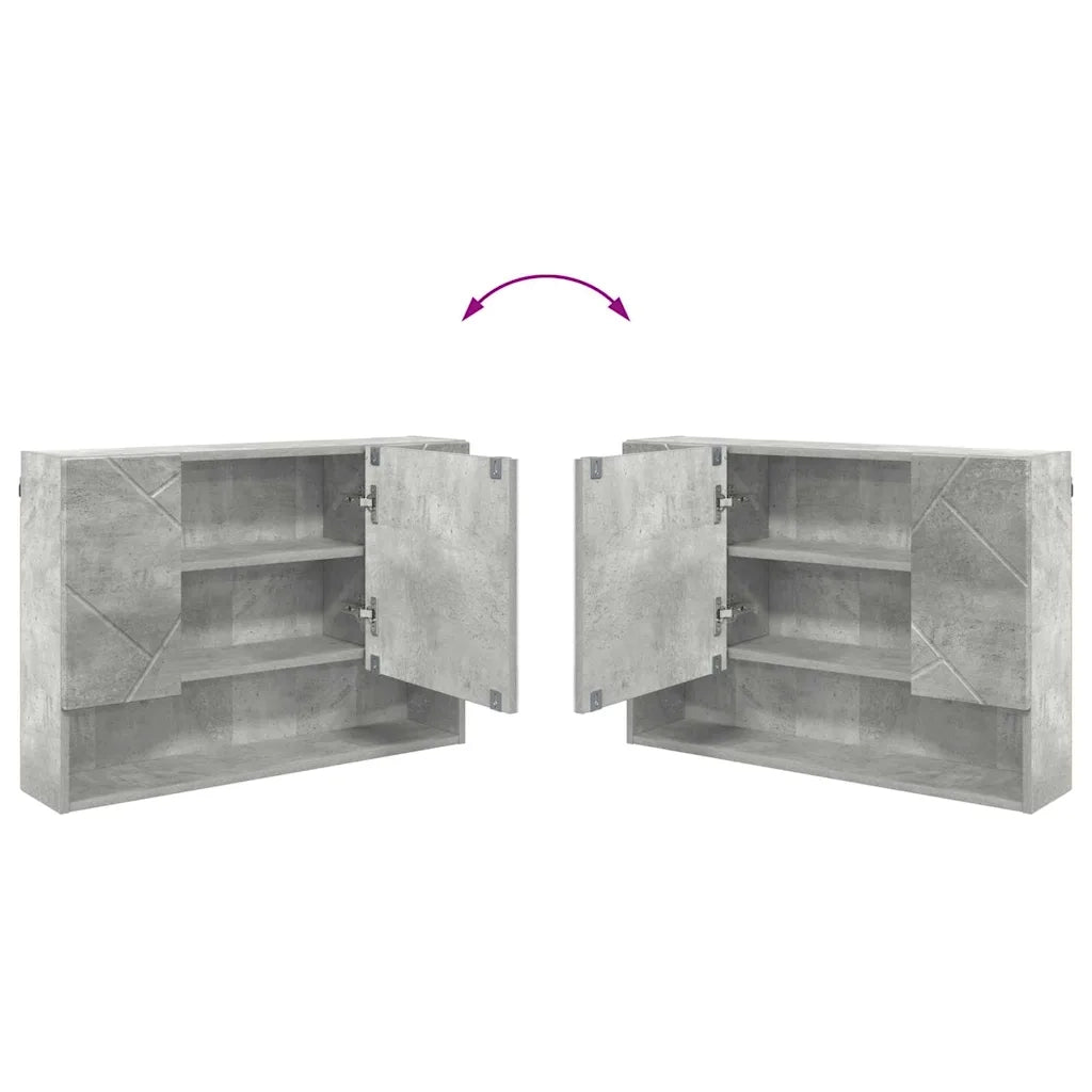 vidaXL Set di mobili per il bagno con cassetto 2 pcs Grigio cemento