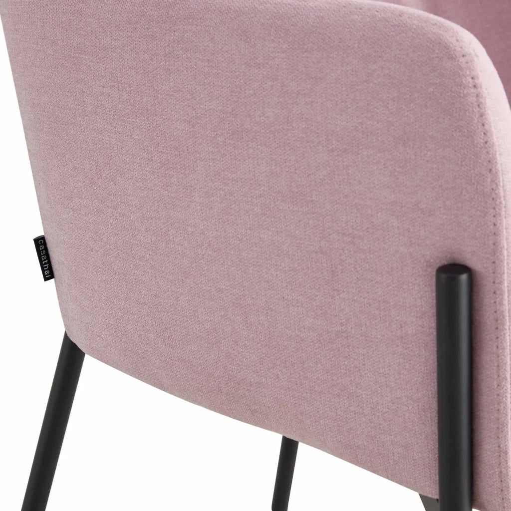 LÚZETE - POLTRONA RIVESTITA ROSA PASTELLO COSMO