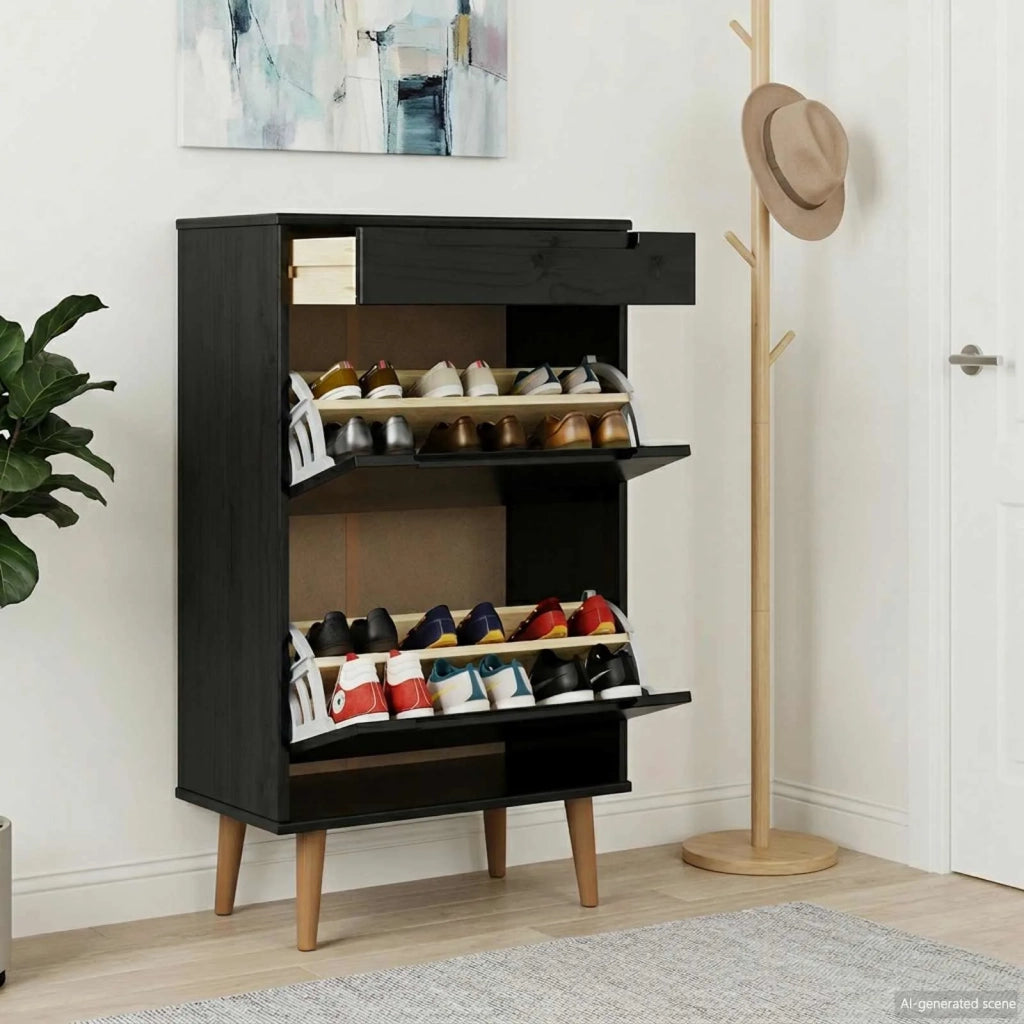 Mobile per scarpe MOLDE 59,5 x 35 x 103 cm Nero 42020941