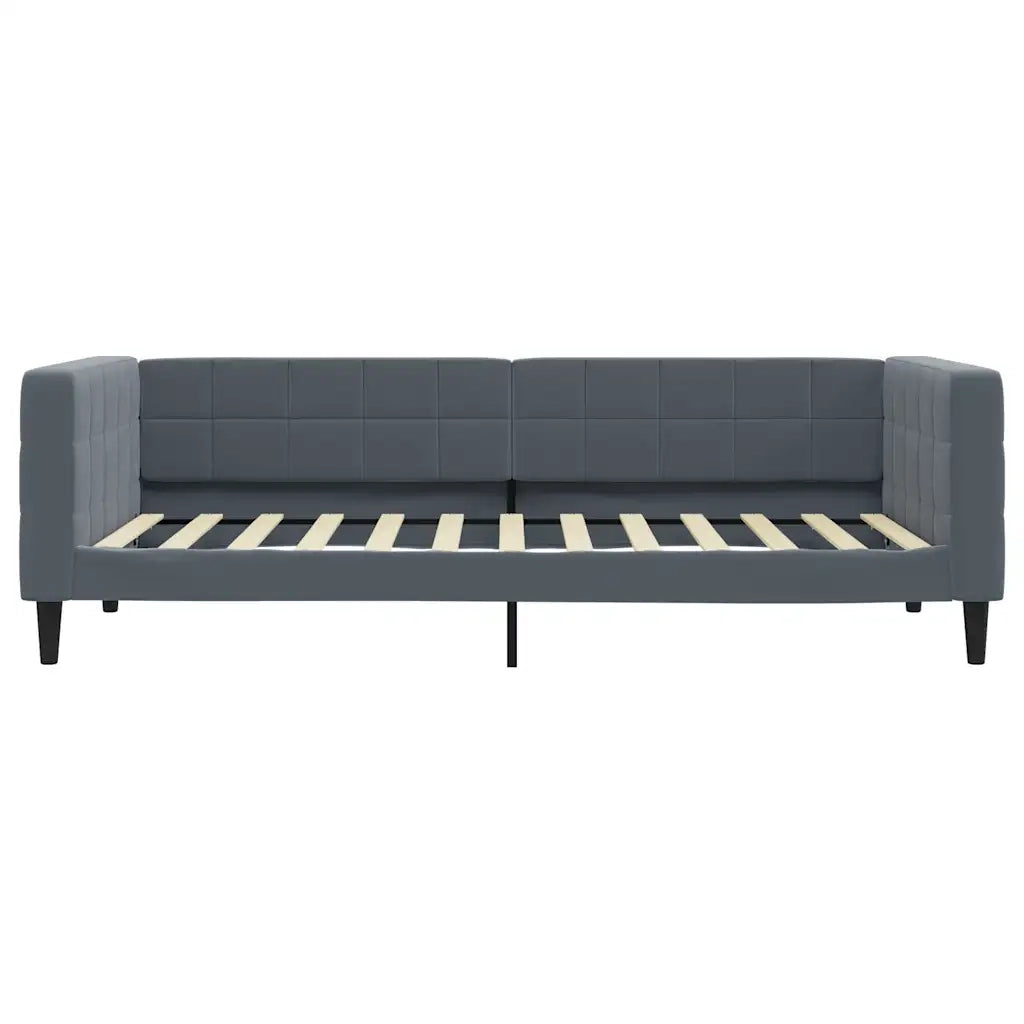 Divano Letto con Materasso Grigio Scuro 90x200 cm in Velluto