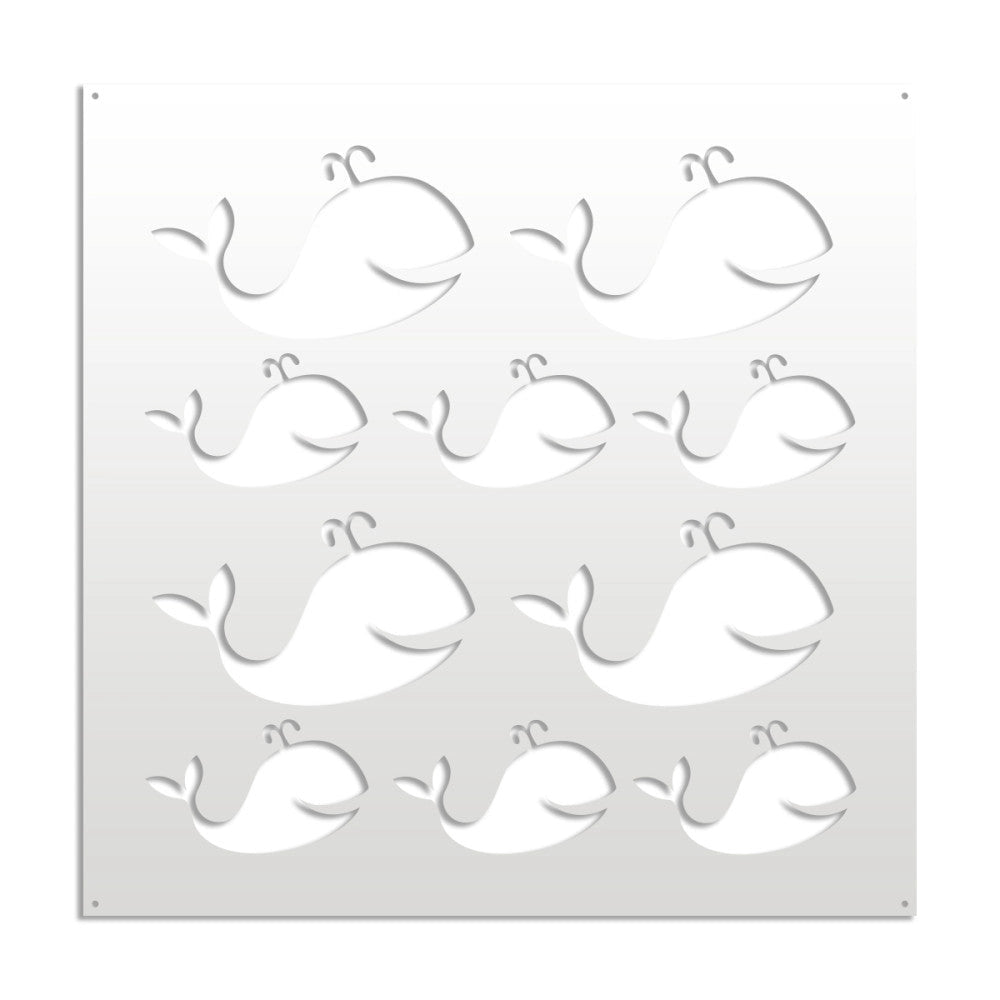 WHALE - Pannello in PVC traforato - Parasole Colore: bianco, Misura: 98x98 cm