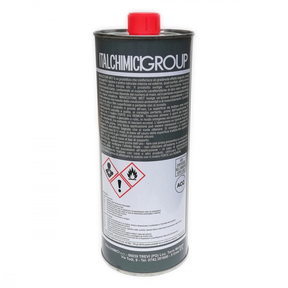 Italchimici magicstone wet 1lt impermeabilizzante idro oleo repellente trasparente a solvente effetto bagnato