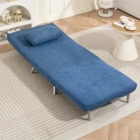 Poltrona con Funzione Letto, Design 2-in-1, Poltrona Letto, Ospite Letto, Rivestimento in Tessuto, con Cuscino, Blu