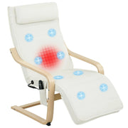 POLTRONA RELAX RISCALDANTE E MASSAGGIANTE CON POGGIAPIEDI REGOLABILE E TELECOMANDO, 67X95X101 CM, CREMA