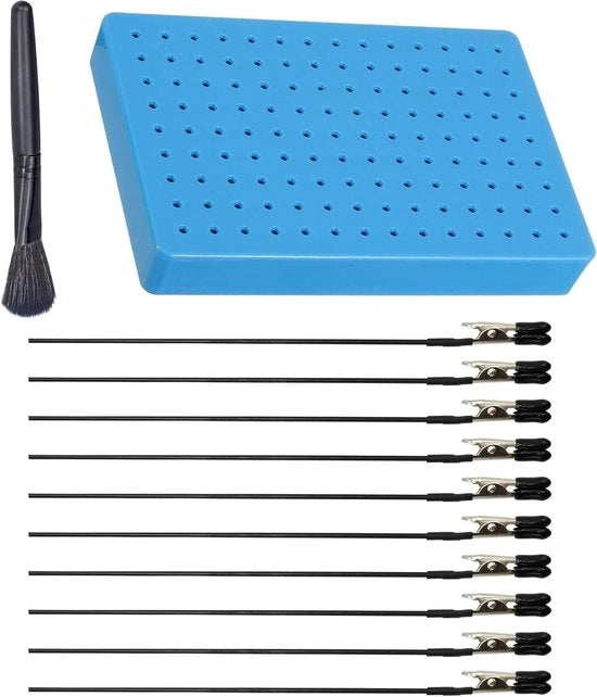 10 pezzi di clip krokodille con supporto per pennello per vernice a spruzzo - set di clip per pennello per attrezzatura per la pittura a spruzzo