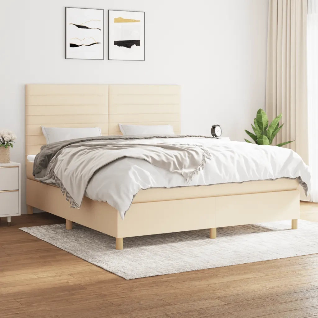 Giroletto a Molle con Materasso Crema 160x200 cm in Tessutocod mxl 128367