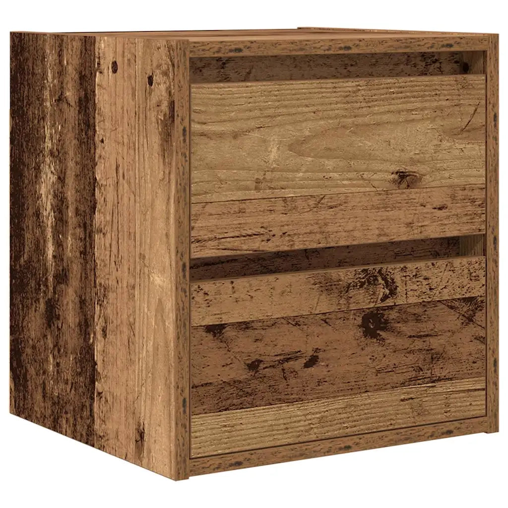 Comodino | Armadio da Notte | Mobiletto da notte a Muro Legno Antico 38x34x40 cm