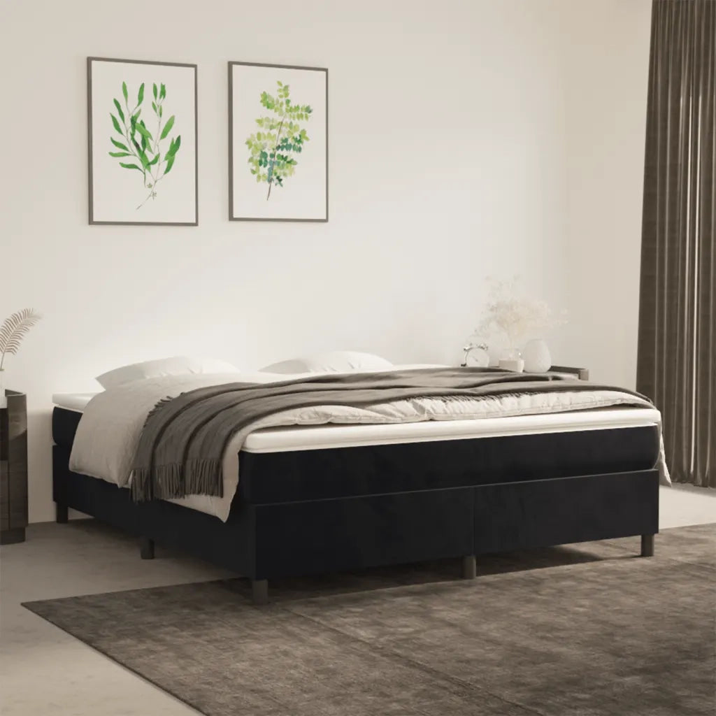 Giroletto a Molle con Materasso Nero 180x200 cm in Vellutocod mxl 99929