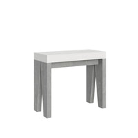Consolle Allungabile 90-196x40x77 cm in Nobilitato Bianco e Grigio