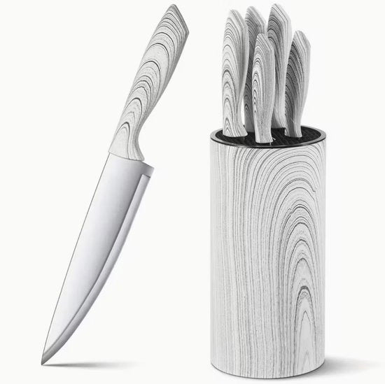 Set di 6 ciotole da cucina con coperchio e cilindro a mescolare rimovibile – Design moderno con maniglie comode