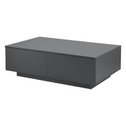 Tavolino da salotto di design con 4 cassetti, elegante mobile contenitore moderno in truciolato 95 x 60 x 31 cm grigio scuro opaco 03_0008435