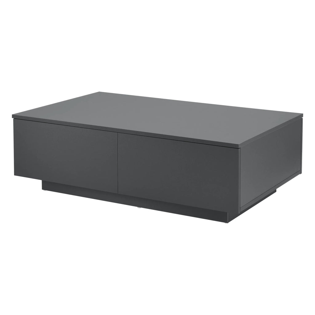 Tavolino da salotto di design con 4 cassetti, elegante mobile contenitore moderno in truciolato 95 x 60 x 31 cm grigio scuro opaco 03_0008435