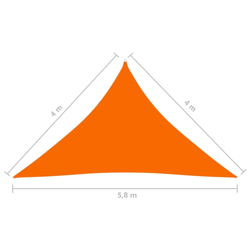 Vela ombreggiante triangolare in tessuto Oxford 4 x 4 x 5,8 m arancione 02_0009881
