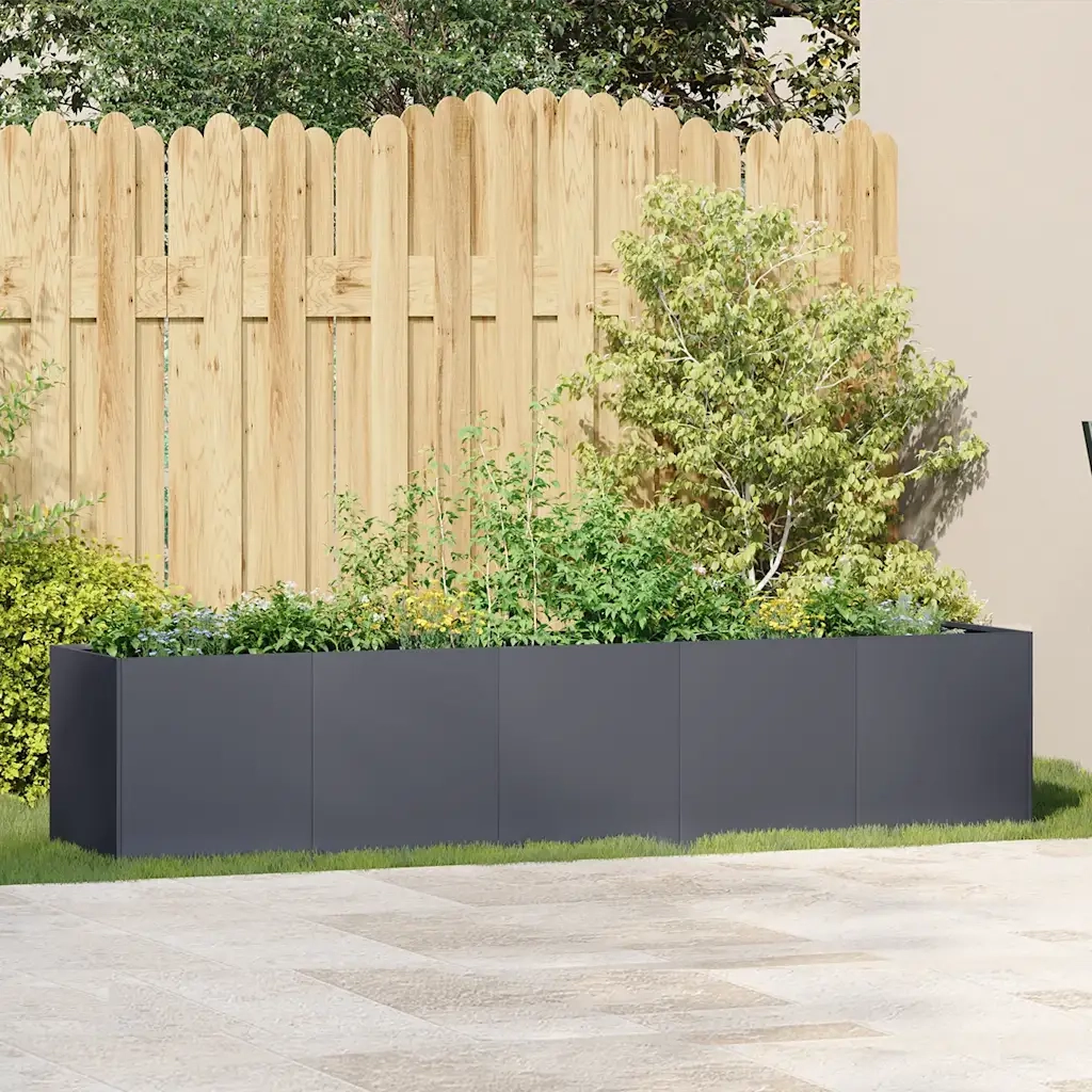 Fioriera Antracite 200x40x40 cm Acciaio laminato a freddo 860684