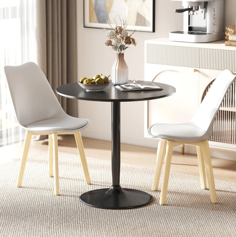 Tavolo da pranzo ?80 x 75H cm salvaspazio in MDF e acciaio nero