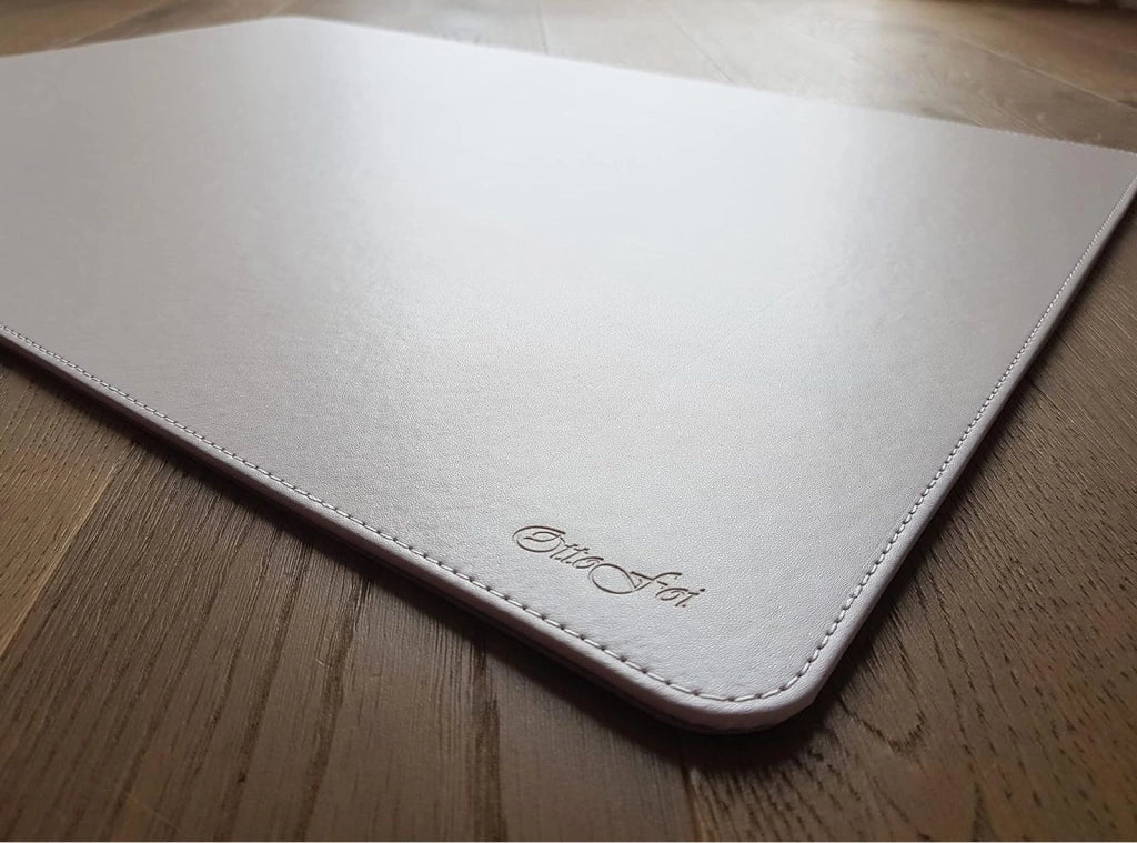 Cartone da 14 Unità di Tappetini Sottomano OttoFoi Scrivania in Simil Pelle Rigido Dimensioni 65 x 45 per Ufficio e Casa Beige - Leggere Descrizione