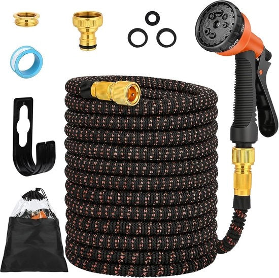 Serpente per giardino flessibile - Slang retrattile - 30 m - Arancione