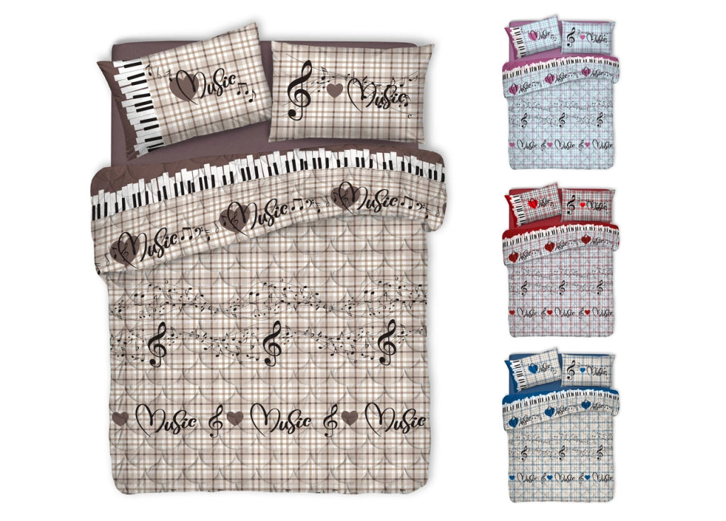 Trapuntino Piumino Estivo 100gr Linea Pensieri Delicati Disegno Musica - Matrimoniale - Rosso