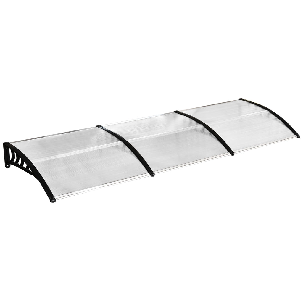 Pensilina da esterno 90 x 295 cm con protezione UV, copertura in policarbonato e struttura in alluminio