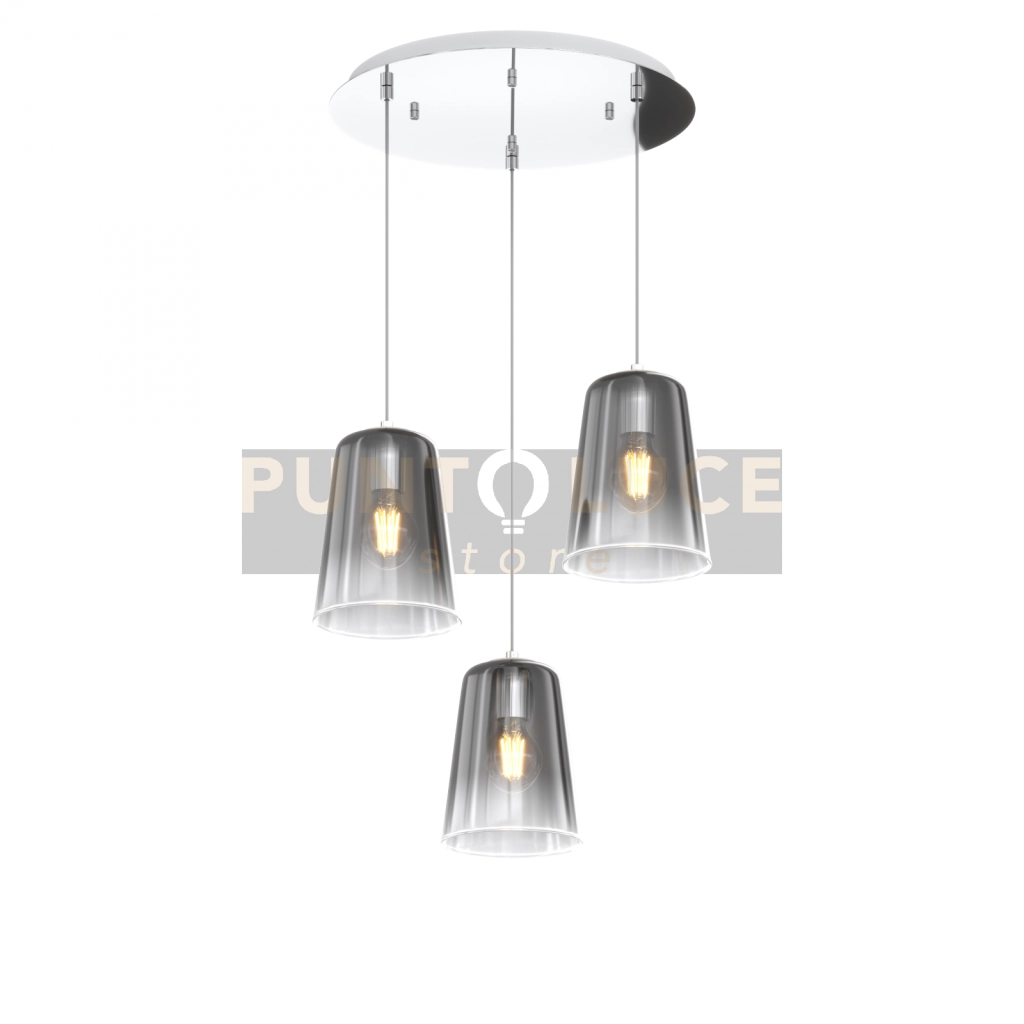 SOSPENSIONE CROMO TONDA 3 LUCI CROMO 1164CR-S3 T-CR