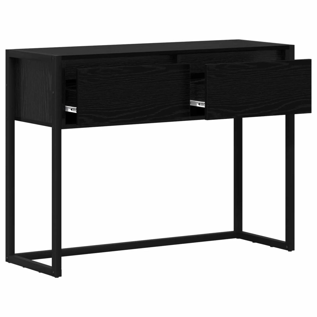 Tavolino | Tavolo laterale Rovere Nero 100 x 36 x 75 cm Legno multistrato
