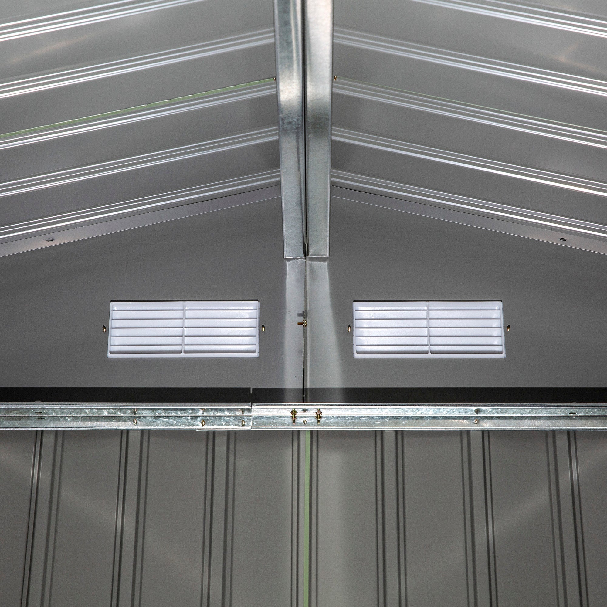 Casetta Box da Giardino 277x195x192 cm in Acciaio e Polipropilene Verde Chiaro