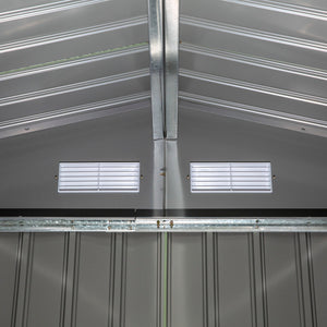 Casetta Box da Giardino 277x195x192 cm in Acciaio e Polipropilene Verde Chiaro