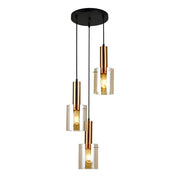 Lampadario Italux Sardo ottone vetro ambra 3xE27 33cm