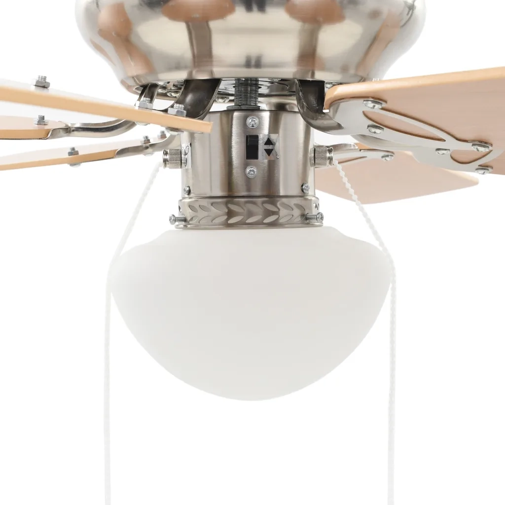 Ventilatore da Soffitto Decorato con Luce 82 cm Marrone Chiaro CFW8060917