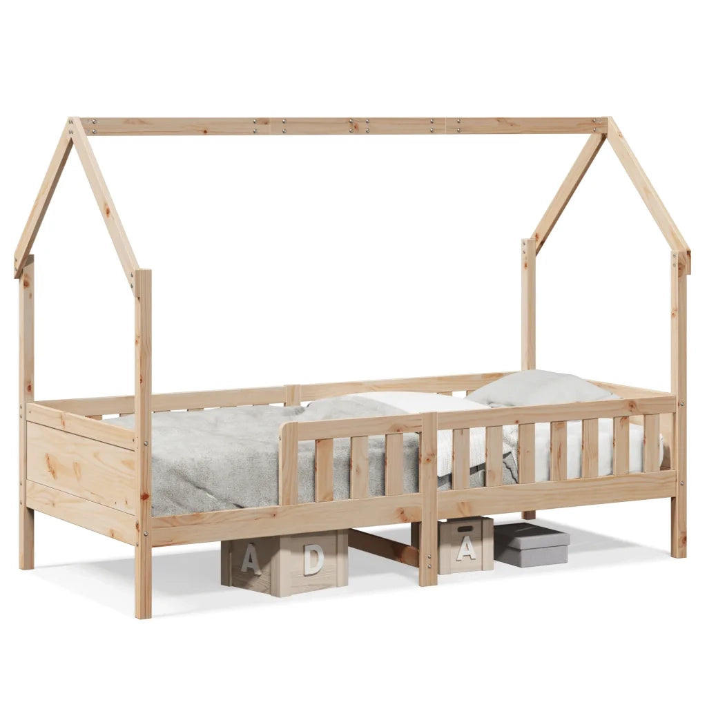 Giroletto Casetta per Bambini-Struttura Letto Bambini 90x200 cm Legno Massello di Pino 300778