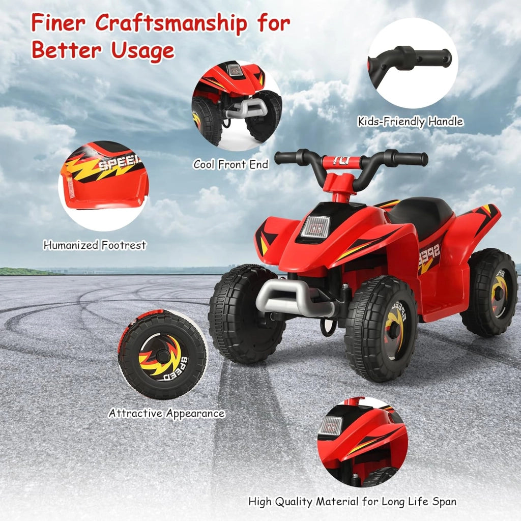 Auto elettrica per bambini, Quad elettrico per bambini ATV 6V, camminata anteriore/posteriore, sedile ergonomico, ruote antiscivolo, caricatore incluso, carico 30 kg, per ragazzi e ragazze 3