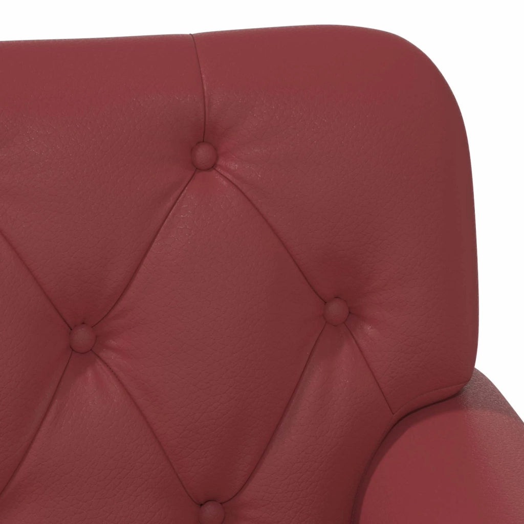 Loveseat con bottoni imbottiti Rosso Vino 120 x 65 x 77 cm 42041860