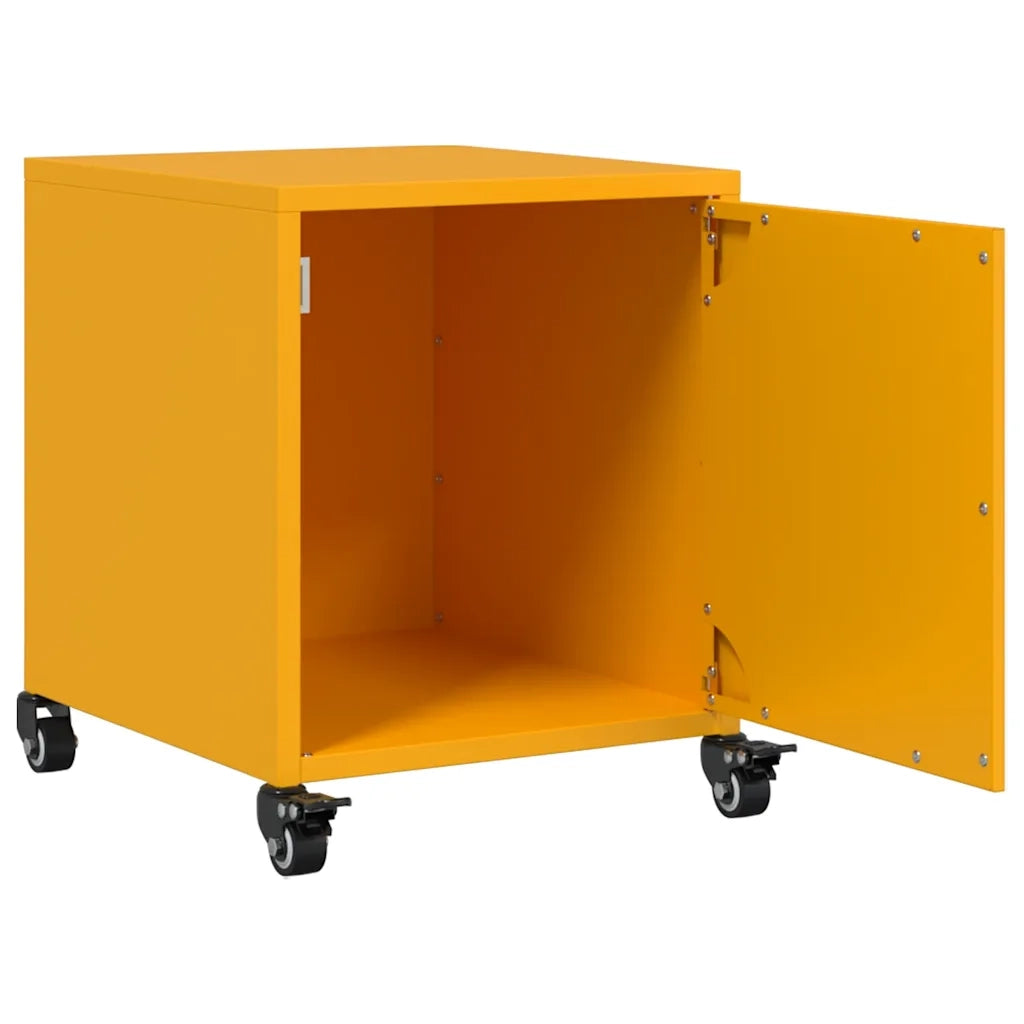 vidaXL Comodino Giallo Senape 36x39x43,5 cm in Acciaio