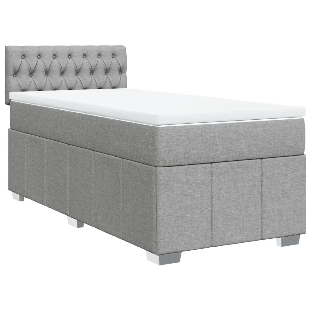 Giroletto a Molle con Materasso Grigio Chiaro 90x190 cm Tessuto