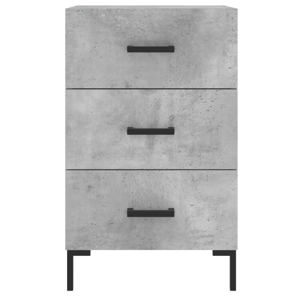 Comodino | Armadio da Notte | Mobiletto da notte Grigio Cemento 40x40x66 cm in Legno Multistrato