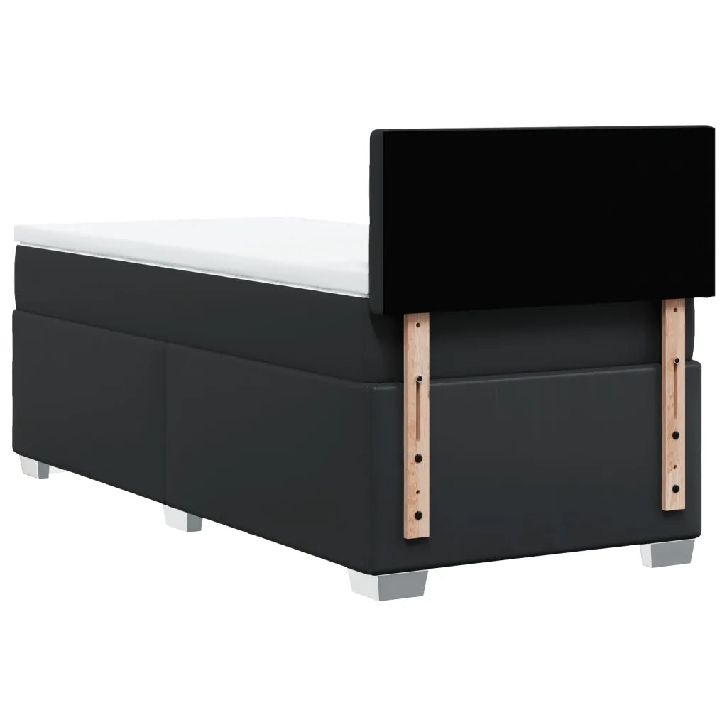 Giroletto a Molle con Materasso Nero 90x200 cm in Similpelle 3286104