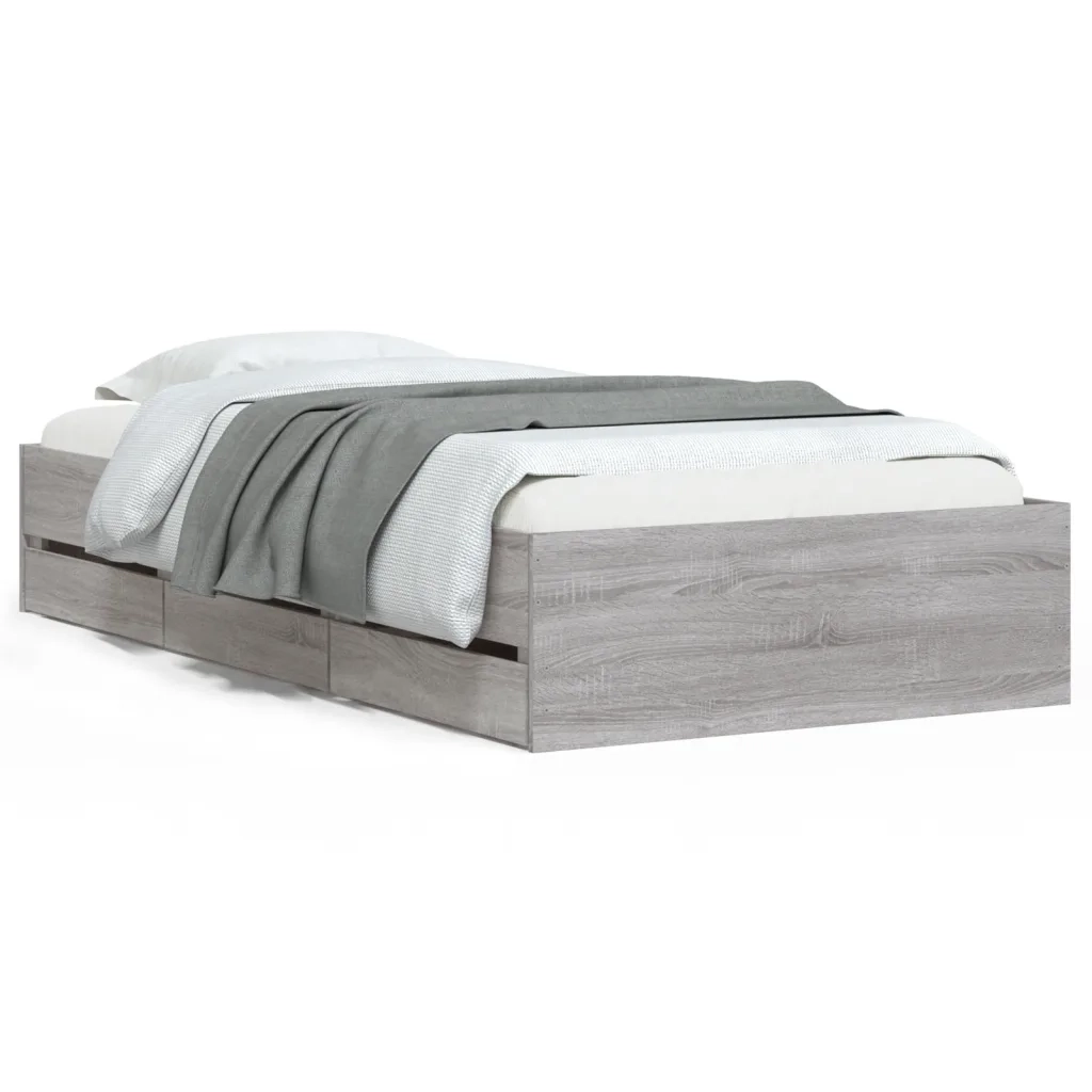 Giroletto Cassetti Grigio Sonoma 75x190 cm Legno Multistrato 3207334