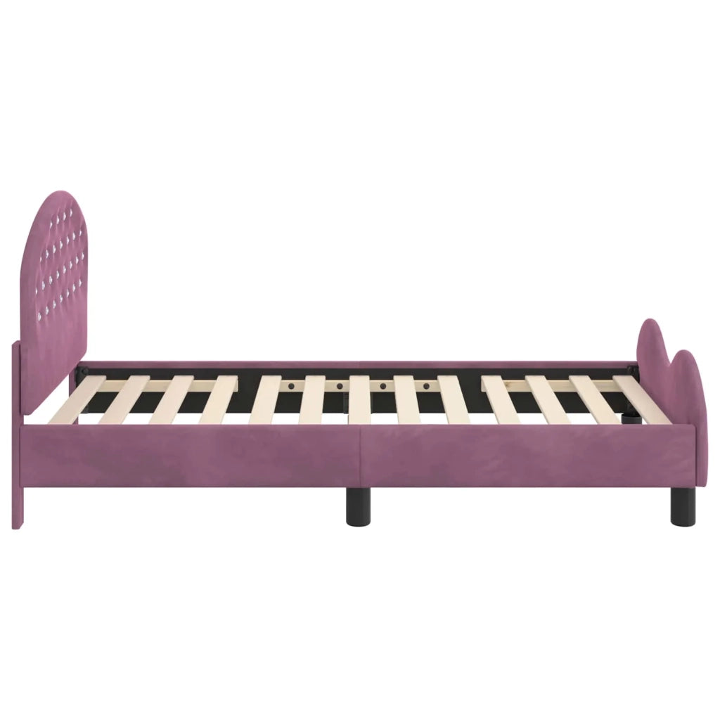 Struttura letto bambini con testata Viola 80 x 160 cm Velluto 42011110