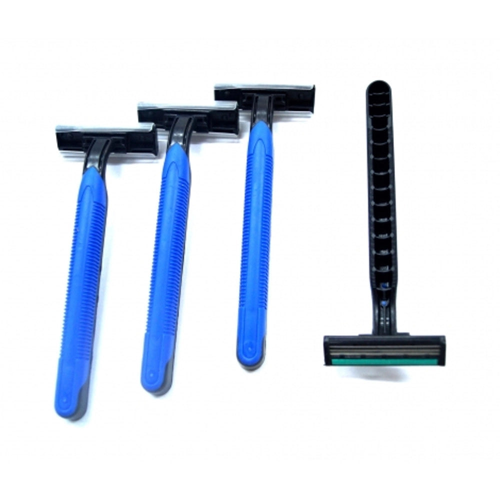 Trade Shop - Set 12 Lamette 3 Lame Lama Per Uomo Donna Depilazione Rasoio Barba Usa E Getta -