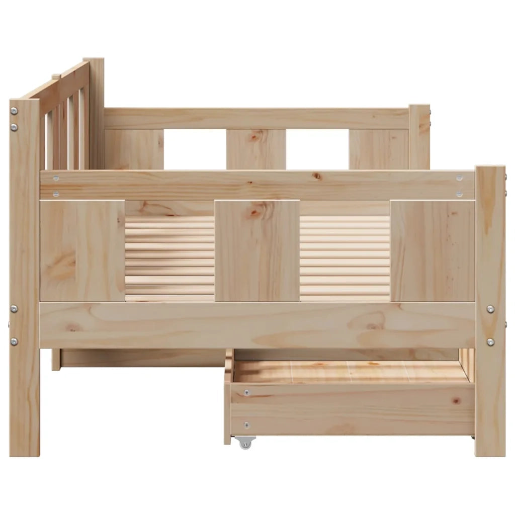 Dormeuse con Cassetti 90x190 cm in Legno Massello Pino 3302112