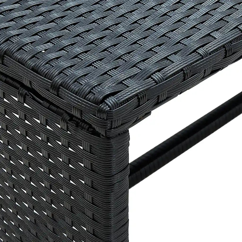 Tavolino da salotto | Tavolino da caff¨¨ | Tavolino da Soggiorno Nero 70x40x38 cm in Polyrattan