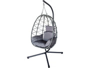 Sedia a uovo "Cosi" in rattan - 99 x 92 x 194 cm - Grigio