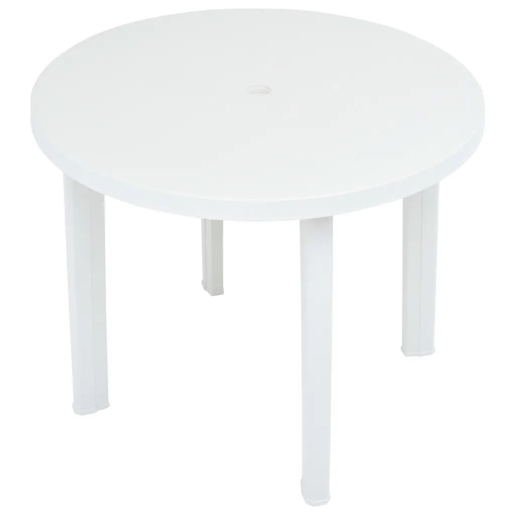 Tavolo da Giardino | Tavolino da esterno Bianco 89 cm in Plastica