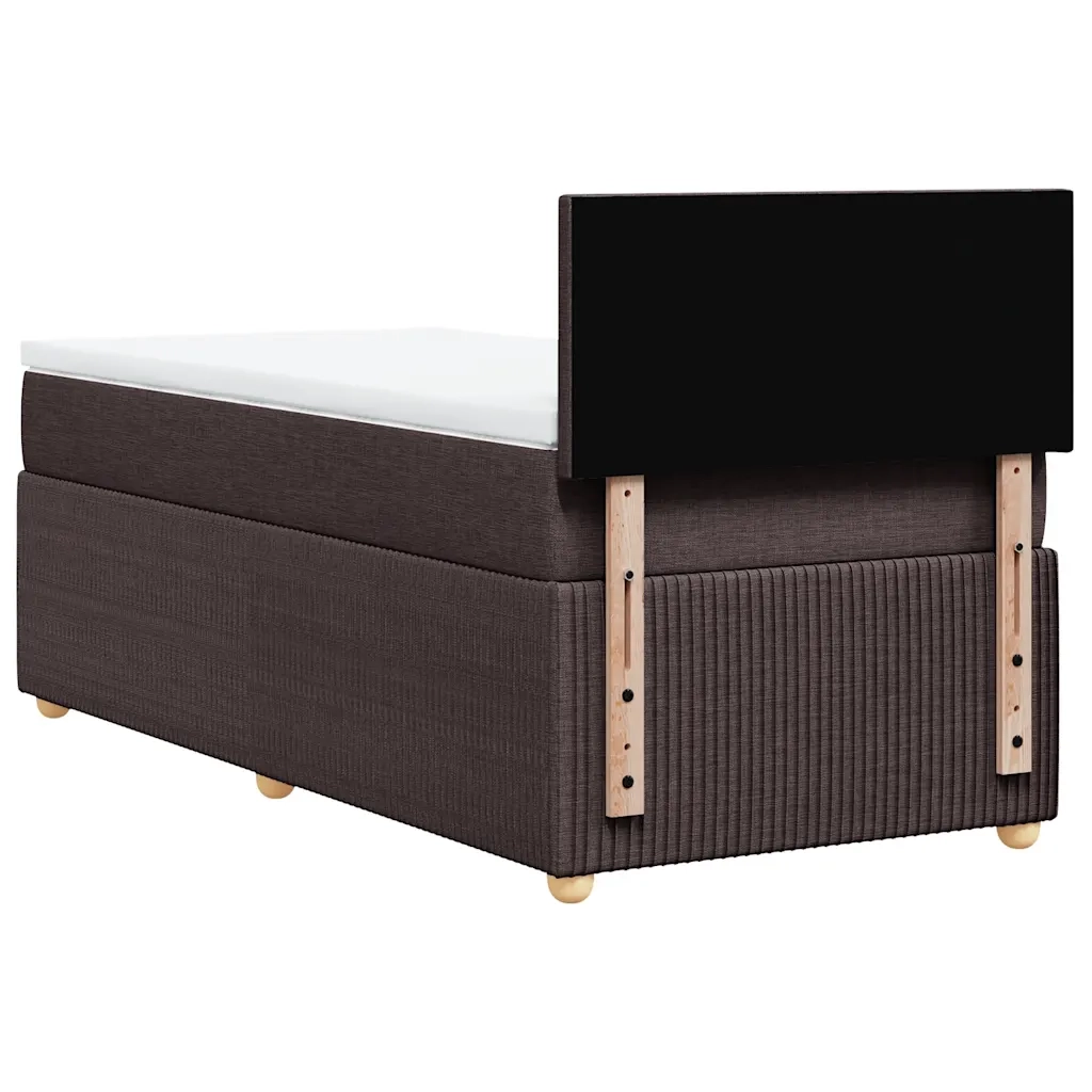 Giroletto a Molle con Materasso Marrone Scuro 90x200 cm Tessuto