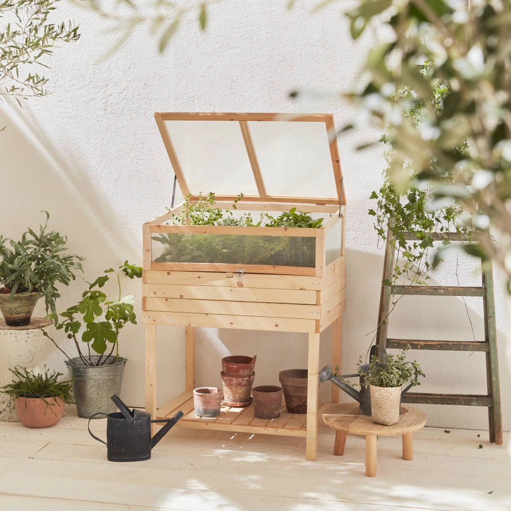Orto rialzato in legno 80x60x109cm, marrone naturale