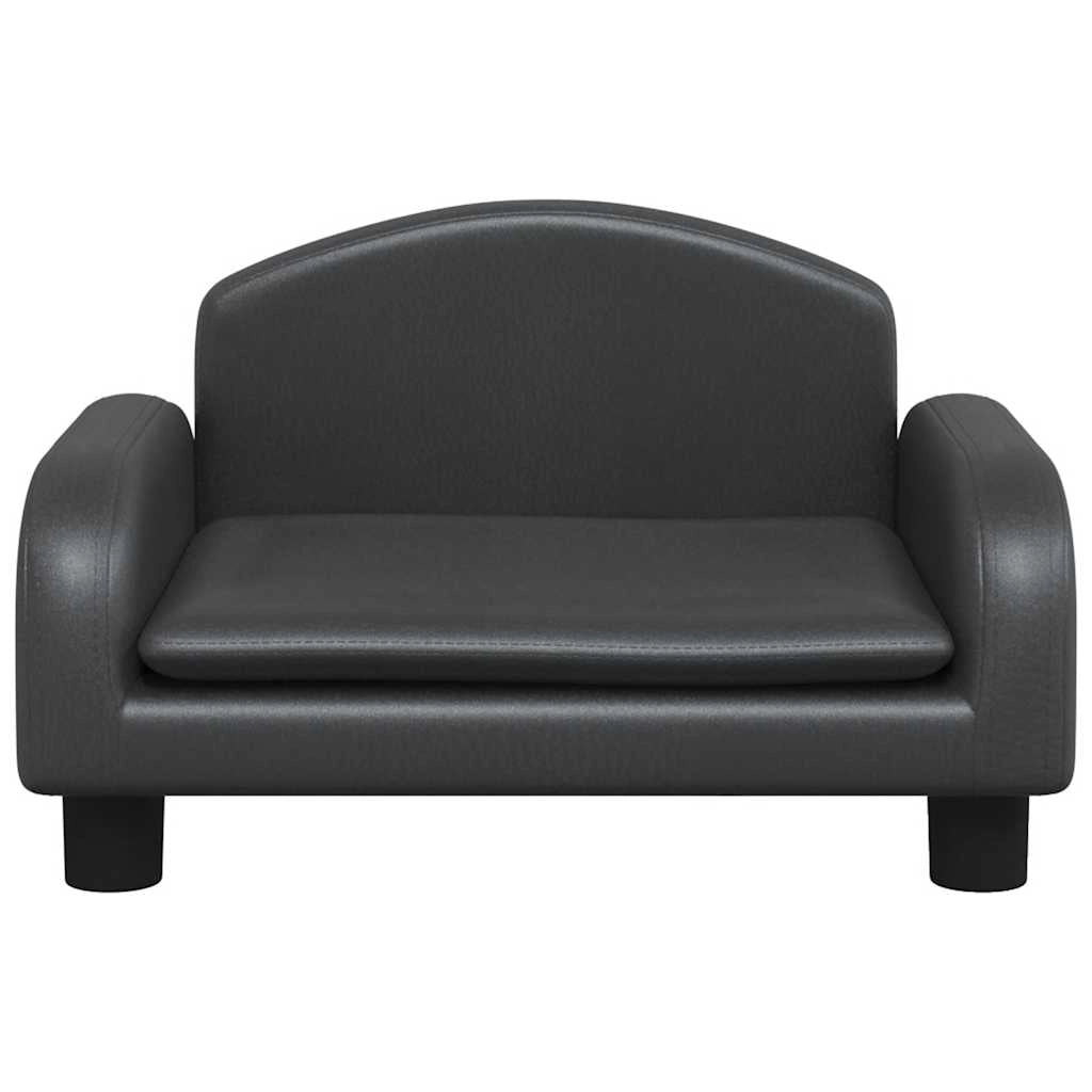 Cuccia per cani a forma di cesto comoda 50 x 40 x 30 cm in similpelle nera 02_0042675