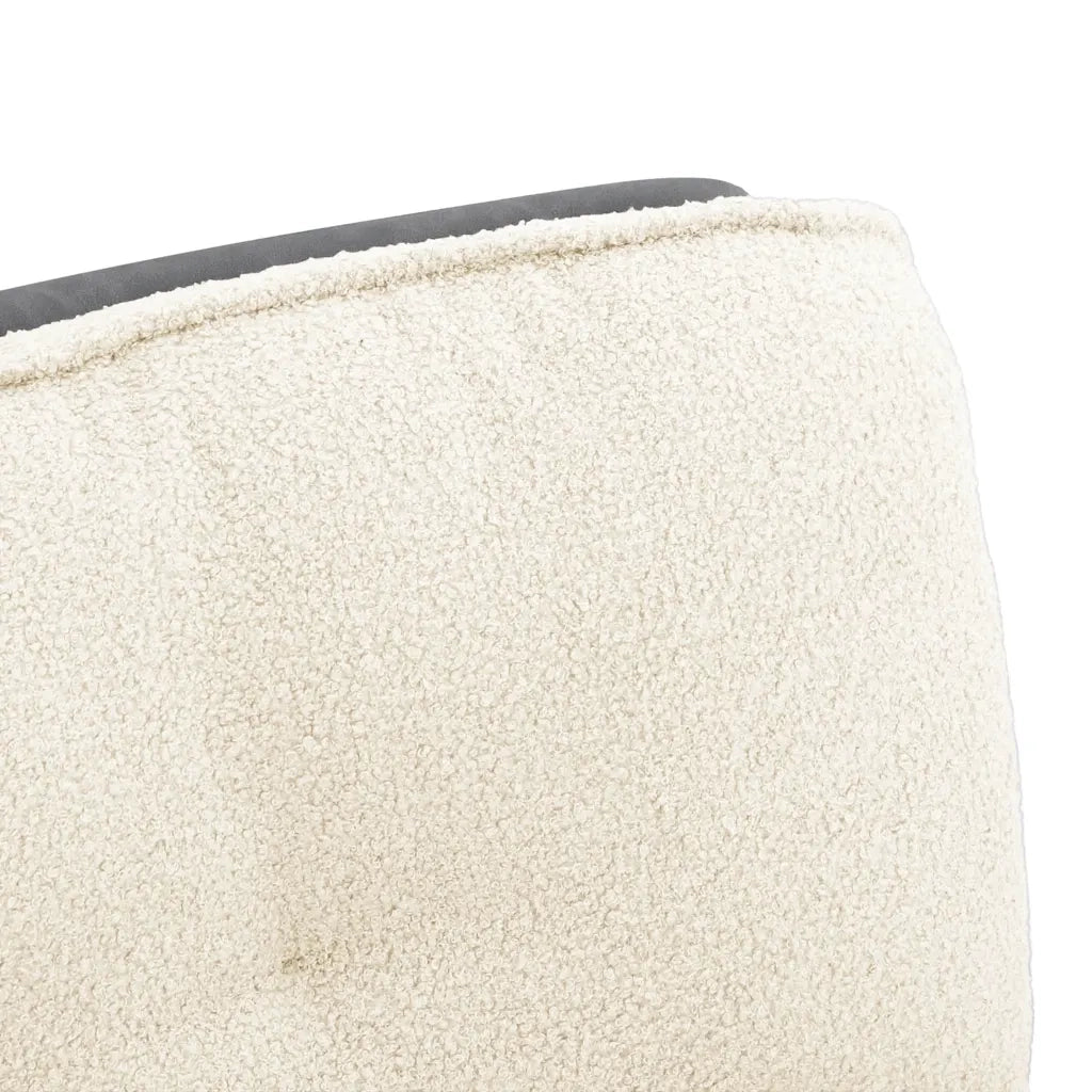 Sedia da Ufficio Girevole in Tessuto Riccio Crema Effetto Lana 4105384